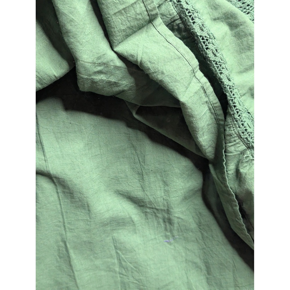 HolyClothing Green Cotton Lace Tiered Maxi Dress Smocked Waist Renaissance 2X - Picture 9 of 12